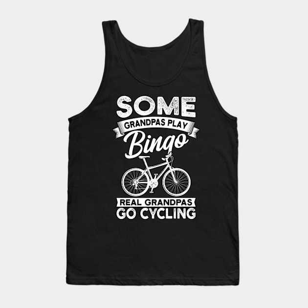 Real Grandpas Go Cycling Gift Tank Top by Delightful Designs